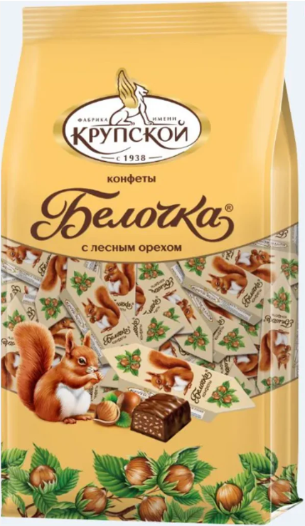 「ベーロチカ」(小さなリス)ヘーゼルナッツ入りチョコ菓子