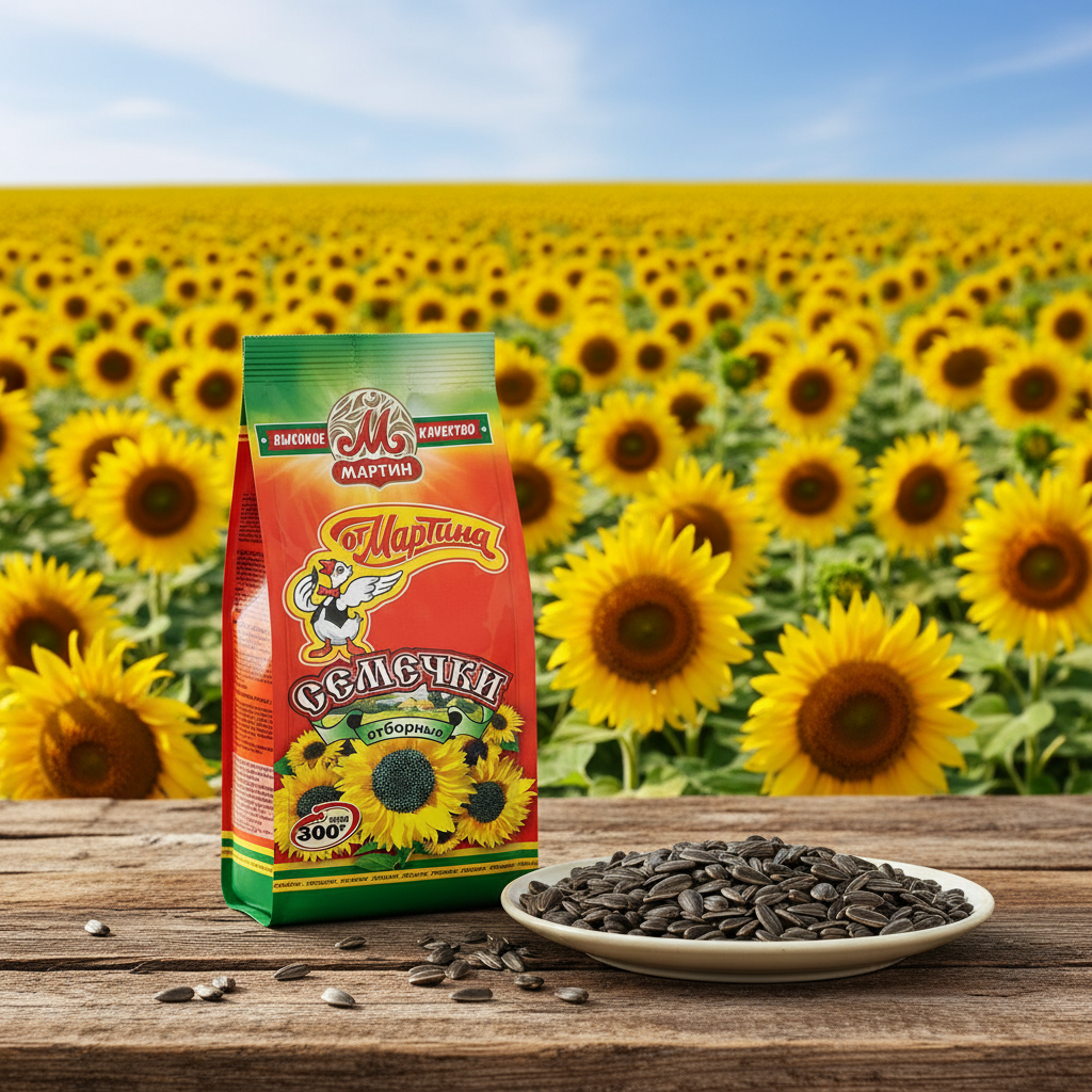 Семечки чёрные отборные обжаренные "От Мартина" Премиум 300г