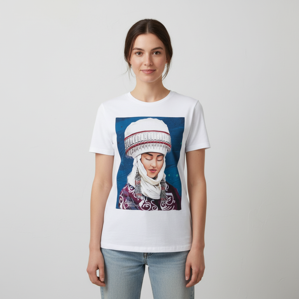 【現物限り】キルギスタンTシャツ (白+青)