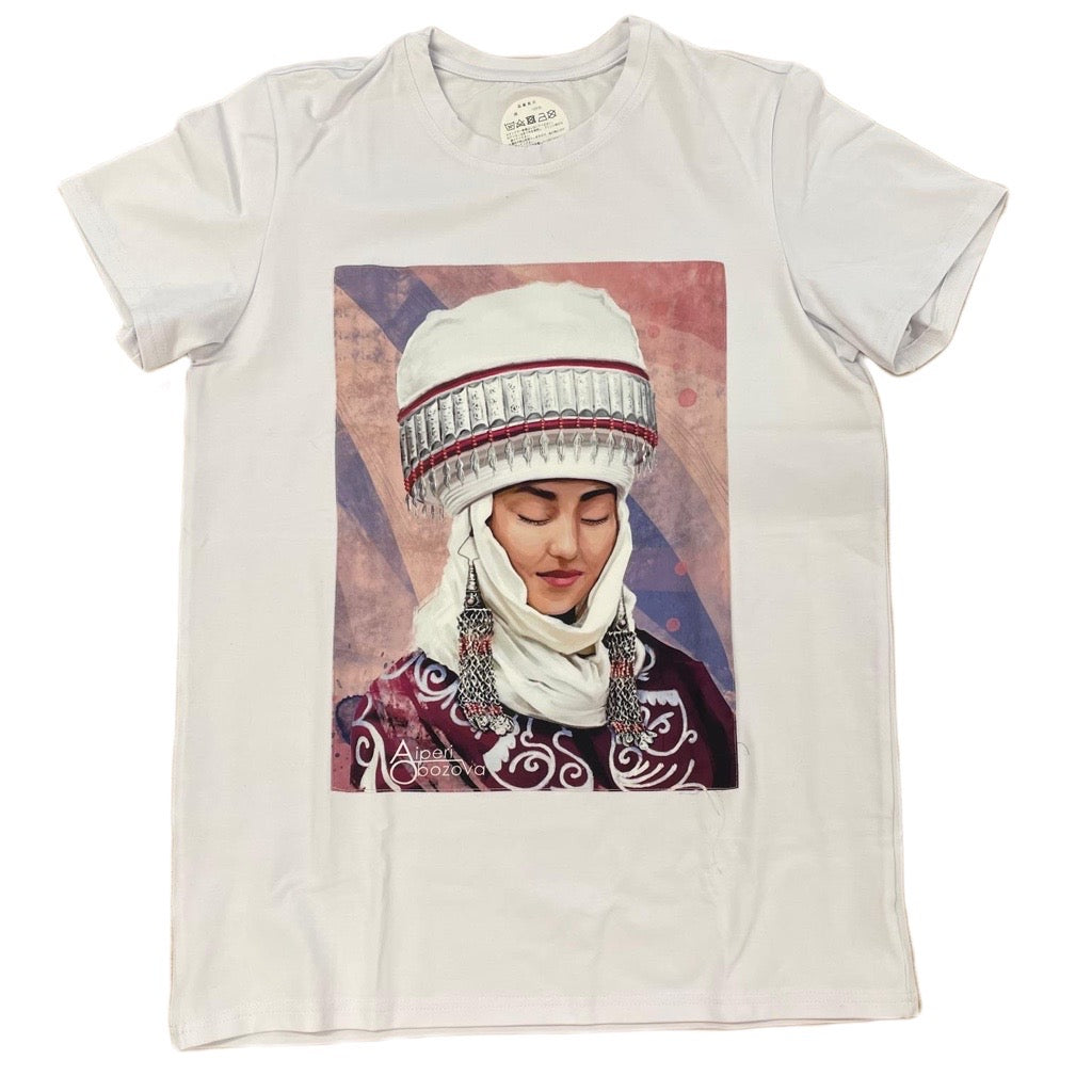 【現物限り】キルギスタンTシャツ (白+ピンク)