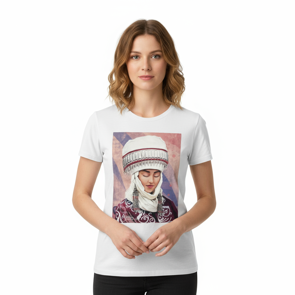 【現物限り】キルギスタンTシャツ (白+ピンク)