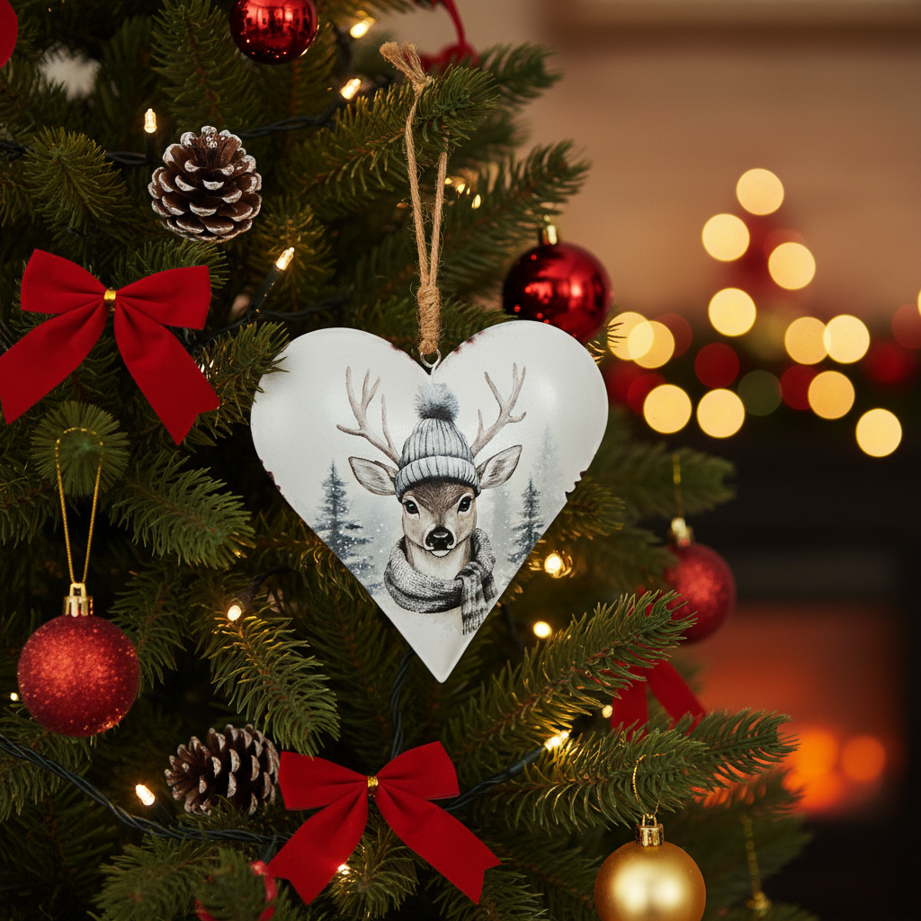 クリスマスオーナメント”鹿”【Hanger heart "Deer" decor /made of metal】