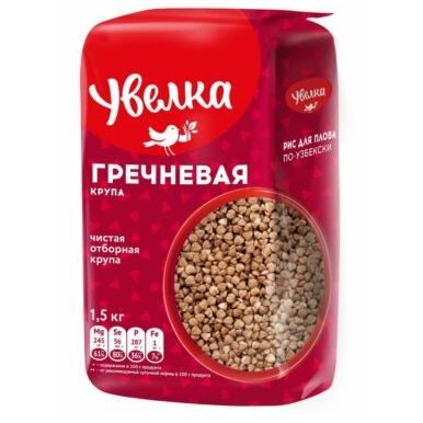 UVELKA そばの実 袋入り 1.5kg  Гречневая крупа
