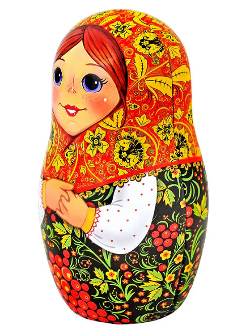 ◎「マトリョーシカ」缶入りセイロン紅茶（茶葉）（ホフロマ風)/Чай "Матрёшка" (в стиле Хохлома )