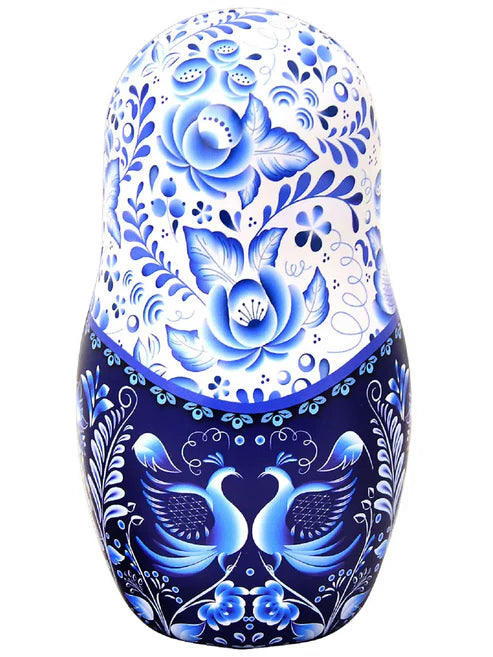 ◎「マトリョーシカ」缶入りセイロン紅茶（茶葉）（グジェリ風)/Чай "Матрёшка" (в стиле Гжель)
