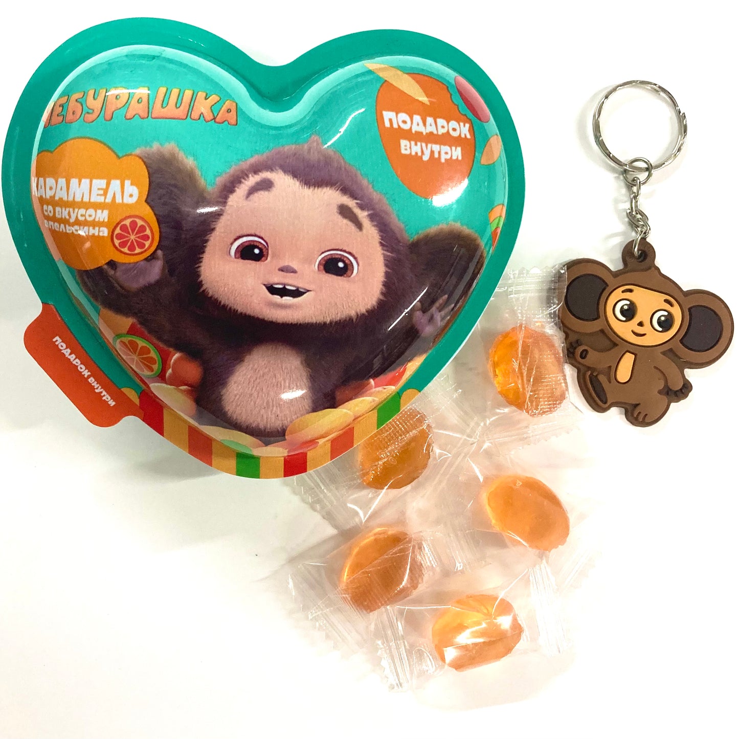 20％OFF】チェブラーシカ ハート型オレンジフレーバーキャンディー