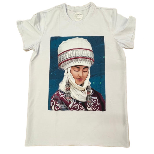 【現物限り】キルギスタンTシャツ (白＋青）