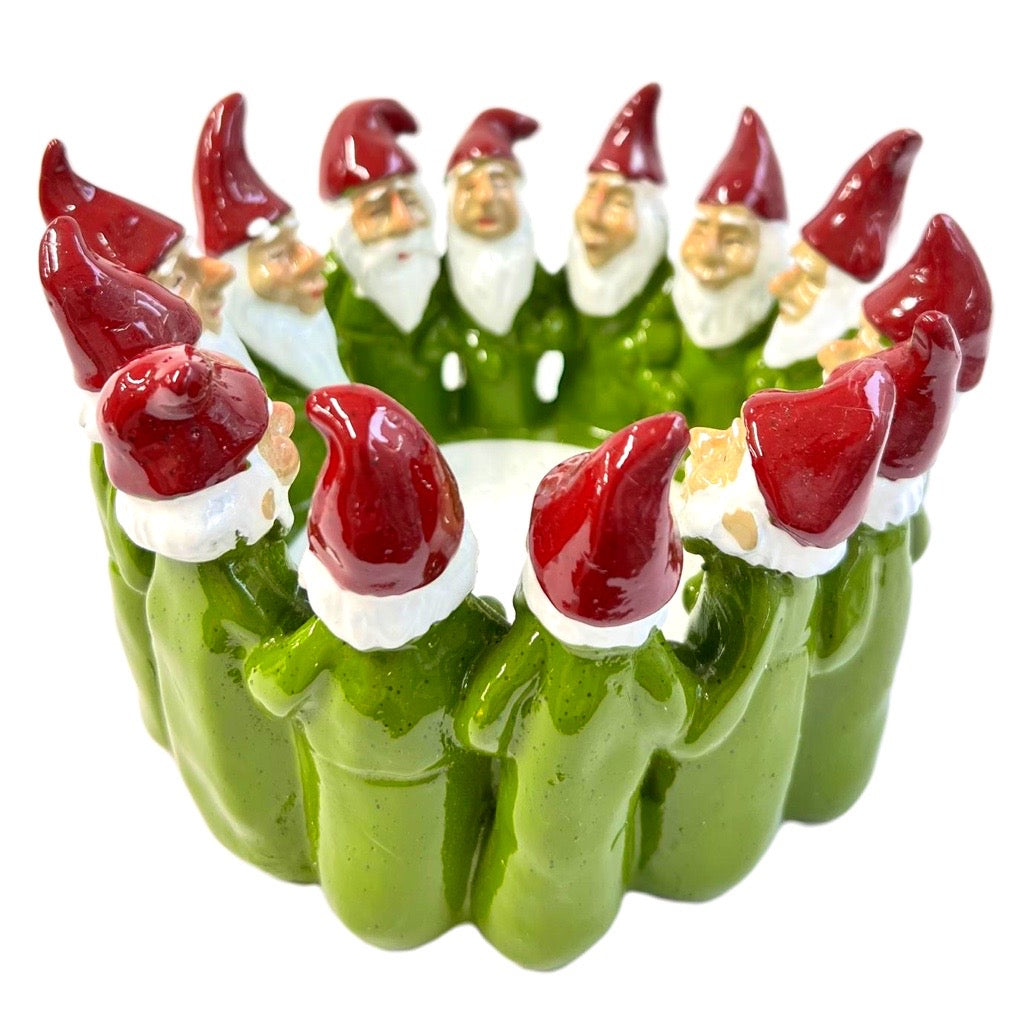 HARVESTTIME セラミックロウソク入れ（緑サンタ）