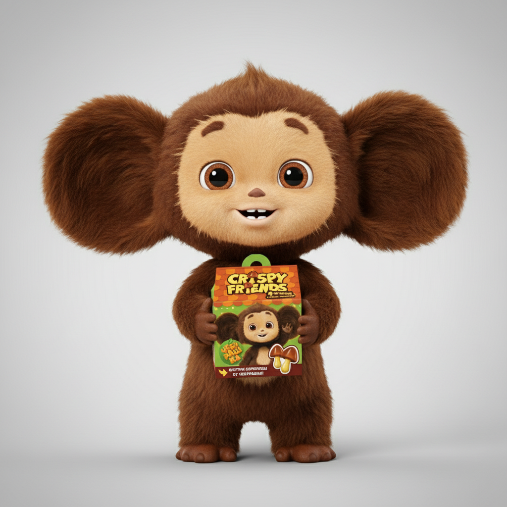 【10％OFF】チェブラーシカ　キノコ型ビスケットチョコ　おもちゃ入り