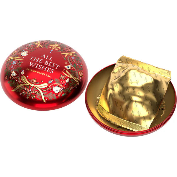 ◎【20%OFF】「All The Best Wishes」 クリスマス・トイ型　缶入りセイロン紅茶